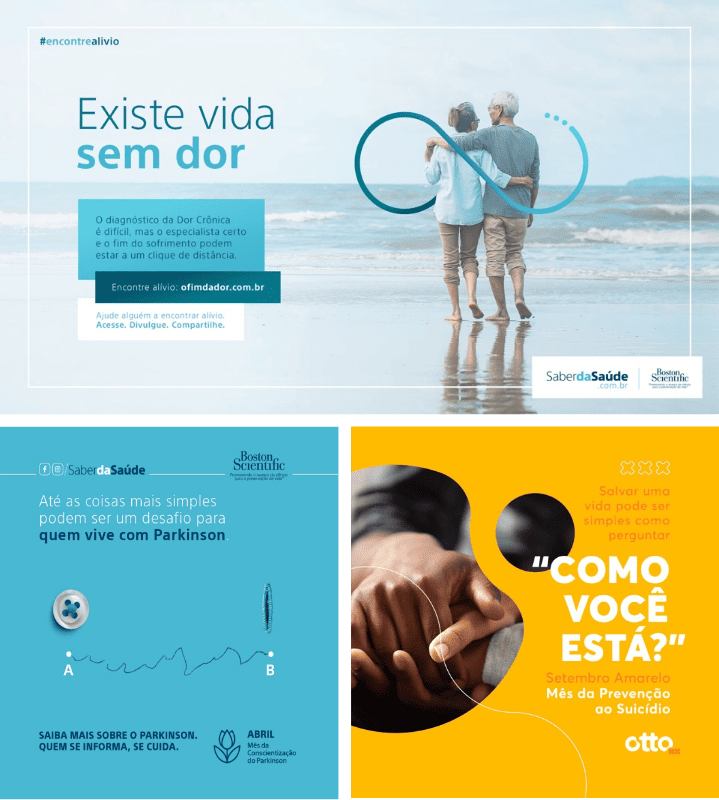 Campanhas de saúde - Existe vida sem dor, Parkinson e saúde mental